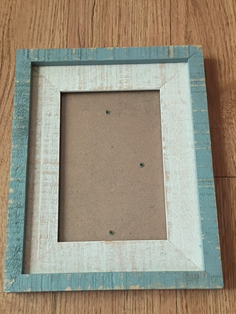 Shabby Chic Blue and White Distressed Wooden Picture Frame